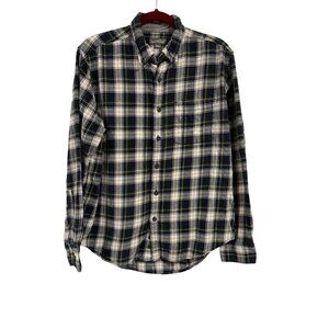 Eddie Bauer Men's Flannel Plaid‎ Button-Down Shirt Size L